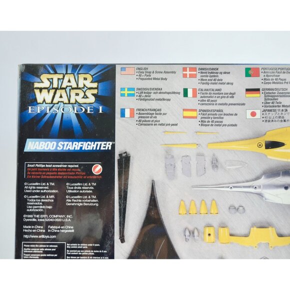 AMT Ertl Star Wars Episode 1 Naboo Starfighter Diecast 1:48 Model Kit NEW SEALED - Picture 9 of 9